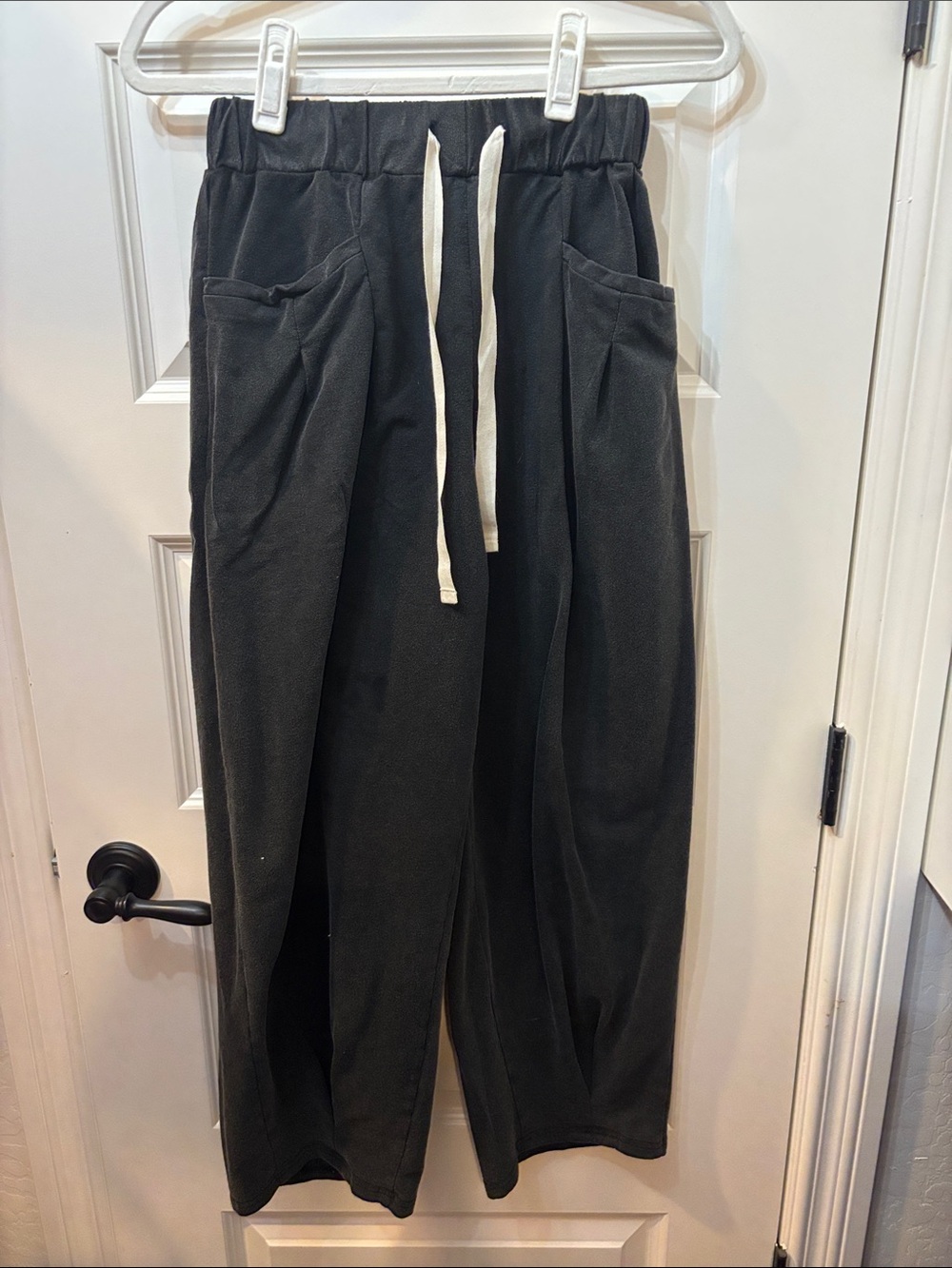 Black womens Drawstring Lounge Pants - Casual Comfort